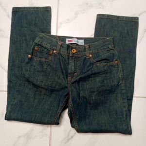 KIDS Levi's Slim Straight 513 Jeans Dark Blue Stonewash Size 14 Reg W27 x L27